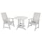 Highwood Usa Weatherly 3pc Round Outdoor Patio Furniture Dining Set AD-DNW36-WHE - alternate 1